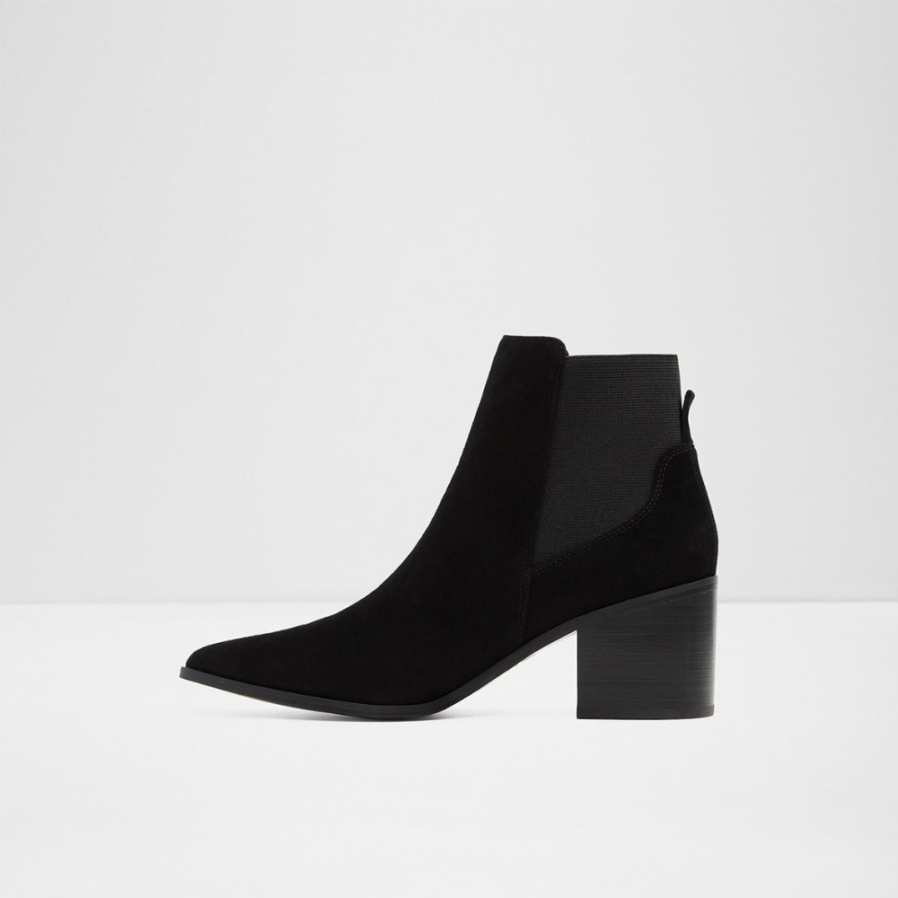 ALDO Cadaundra Black Suede Bootie, 6